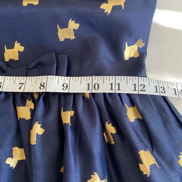 NEW Gymboree Sleeveless Girl 7 Navy Gold Scottie Dog Party Formal Dress Holidays - Picture 7 of 8
